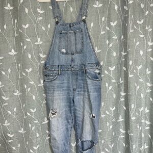 Lucky Brand Distressed Denim Overalls